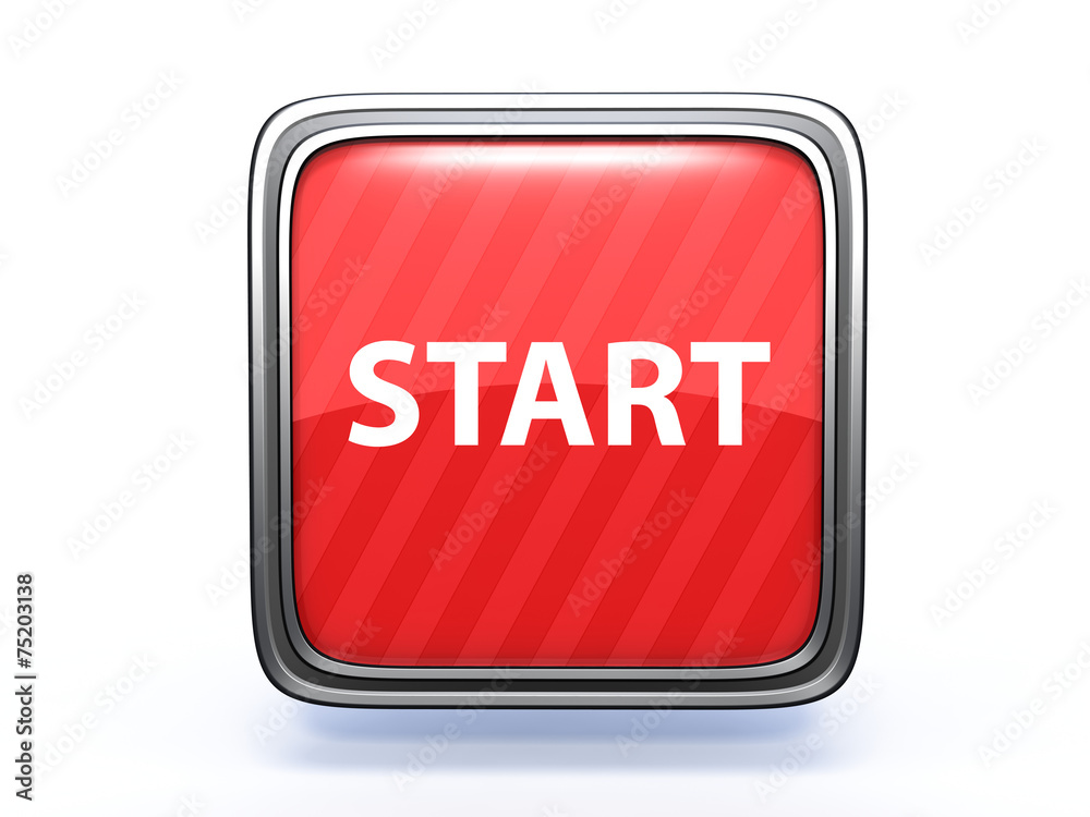 start square icon on white background start square icon on white background