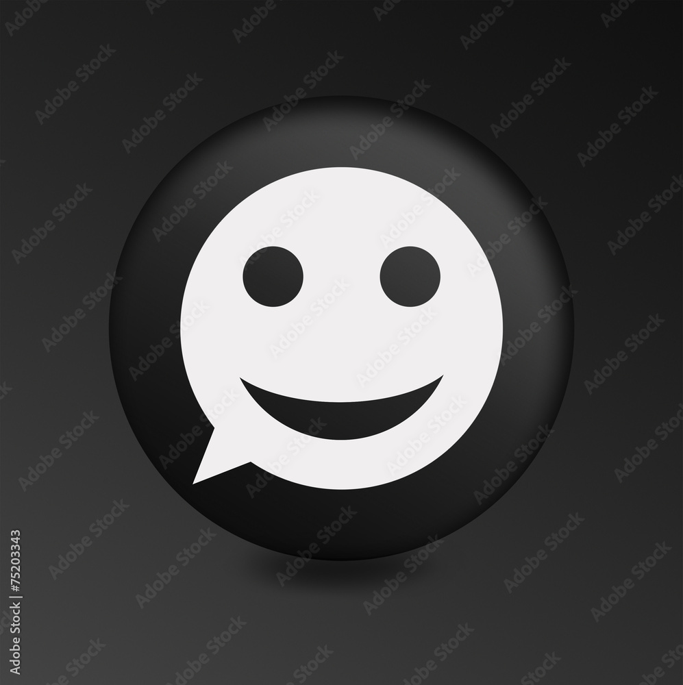 Fototapeta premium merry face sign icon. Round button speech bubble.