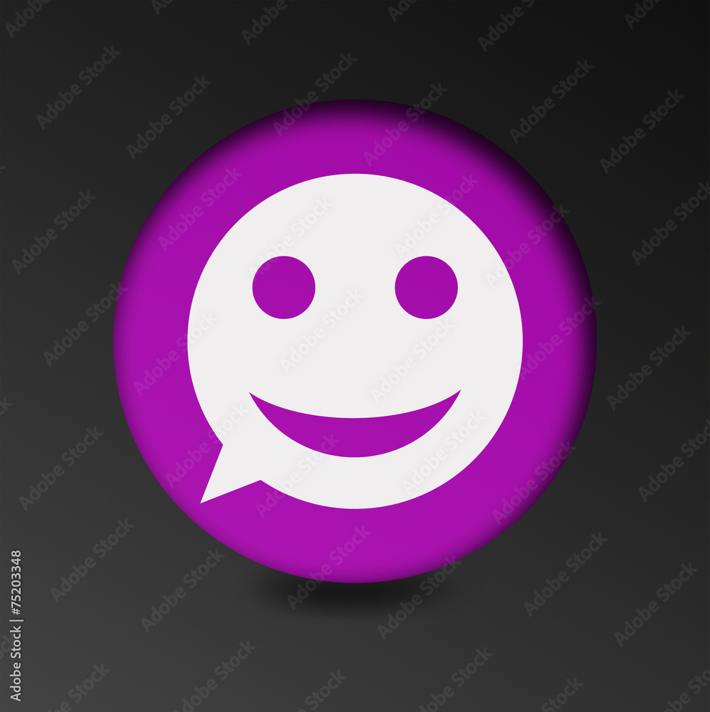 merry face sign icon. Round button speech bubble. merry face sign icon. Round button speech bubble.