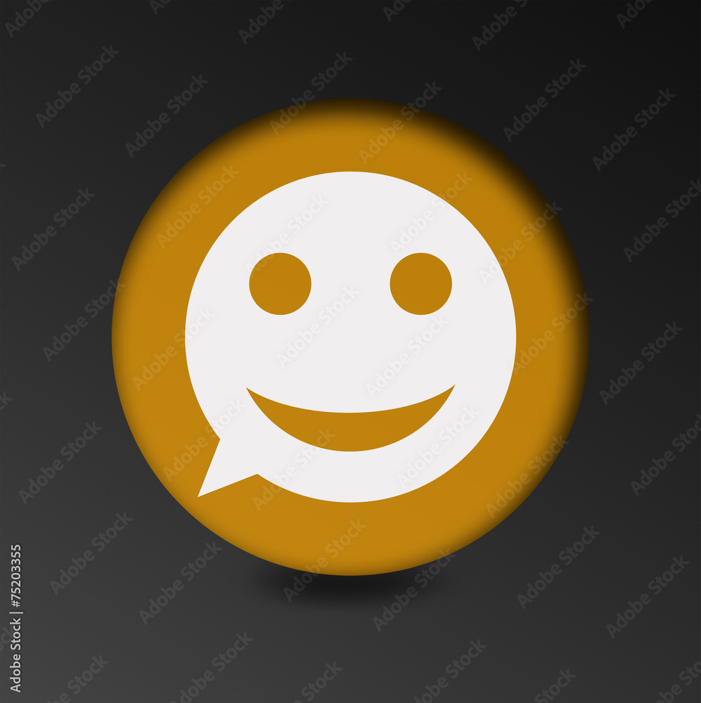 merry face sign icon. Round button speech bubble. merry face sign icon. Round button speech bubble.