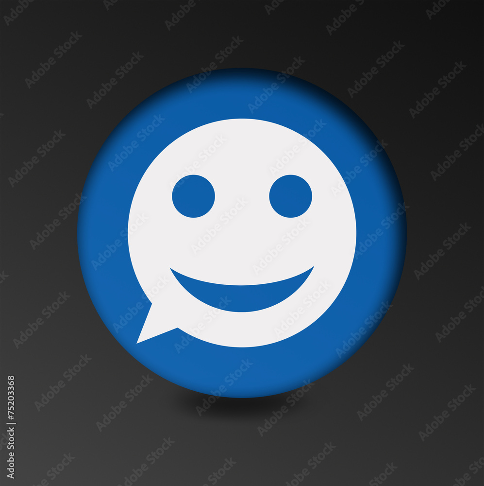 merry face sign icon. Round button speech bubble. merry face sign icon. Round button speech bubble.