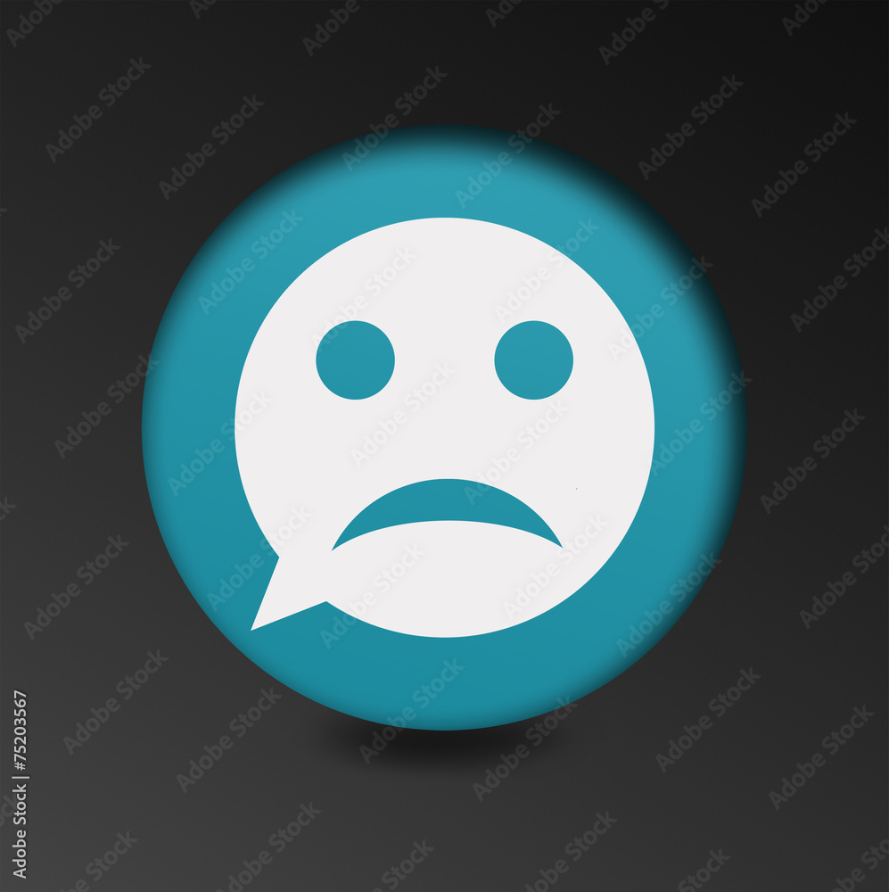 Sad face icon. Sadness depression chat symbol. Sad face icon. Sadness depression chat symbol.