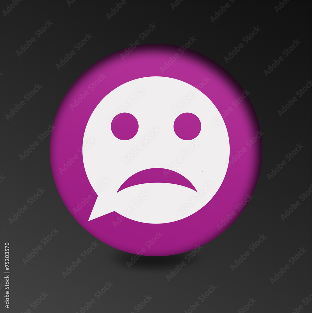 Fototapeta premium Sad face icon. Sadness depression chat symbol.