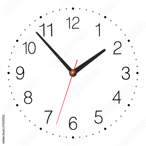 Simple classic vector clock isolated on white background