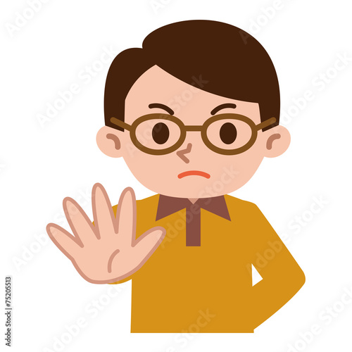 拒否する若い男性