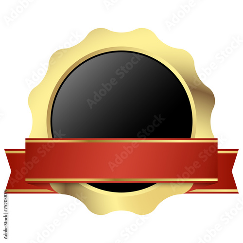 template seal of quality gold with banner