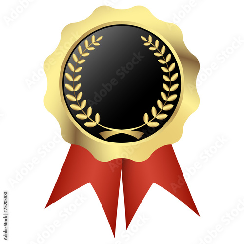 template seal of quality gold with laurel wreath