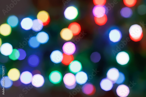 blurred light spots in Xmas dark night