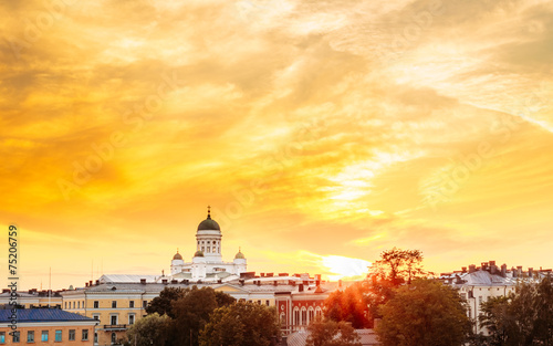 Wallpaper Mural Helsinki Cathedral, Helsinki, Finland. Summer Sunset Evening Torontodigital.ca