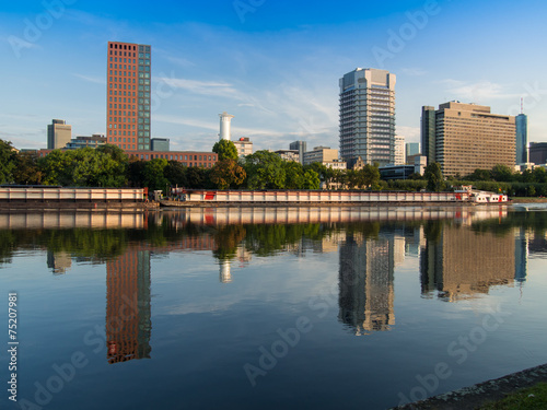Long ship on the River Main in Frankfurt, Germany