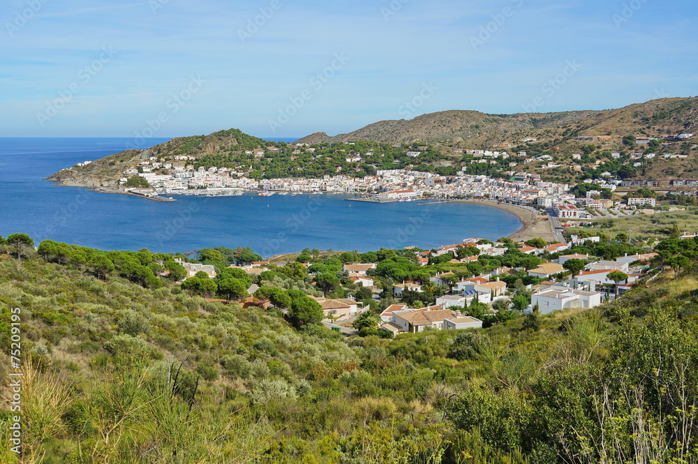 Mediterranean bay with Spanish village Costa Brava