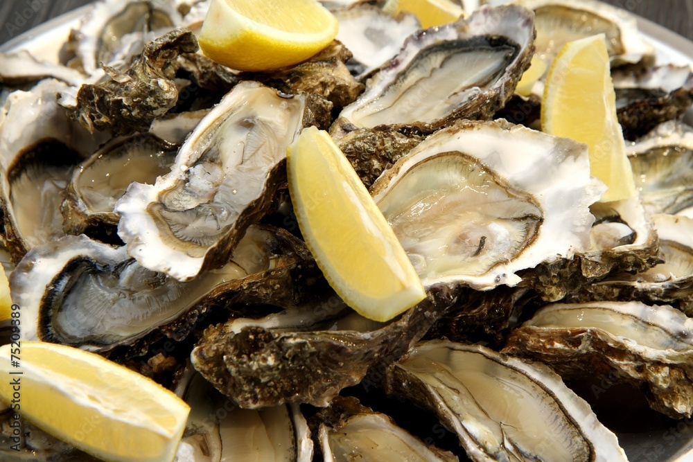 huîtres ouvertes sur un plat huîtres ouvertes sur un plat