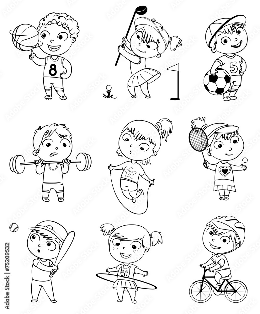 Sports and fitness. Funny cartoon character
