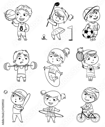 Sports and fitness. Funny cartoon character