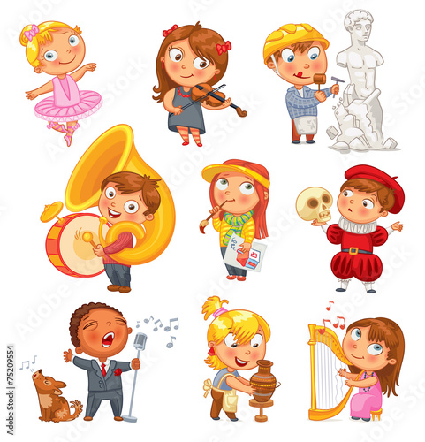 Hobbies. Funny cartoon character