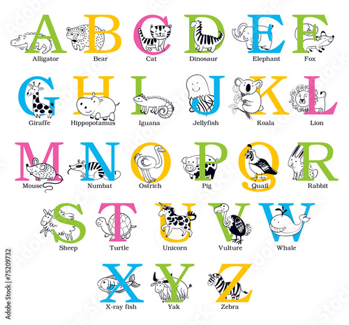 Cute animal alphabet