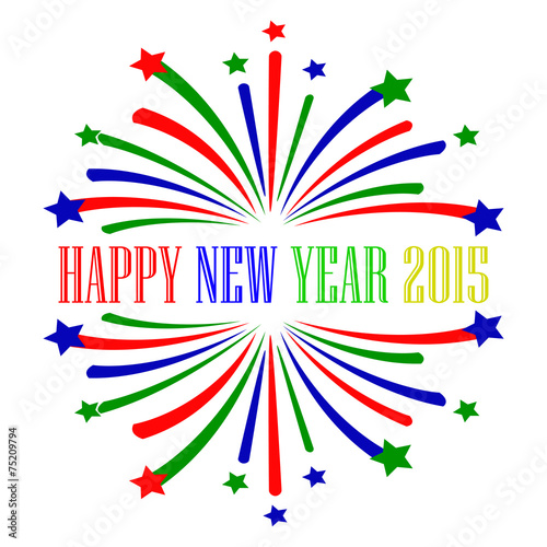 Obraz na płótnie brightly colorful firework happy new year vector w salonie