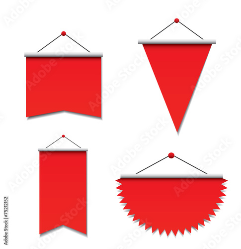 Pennants on white background.