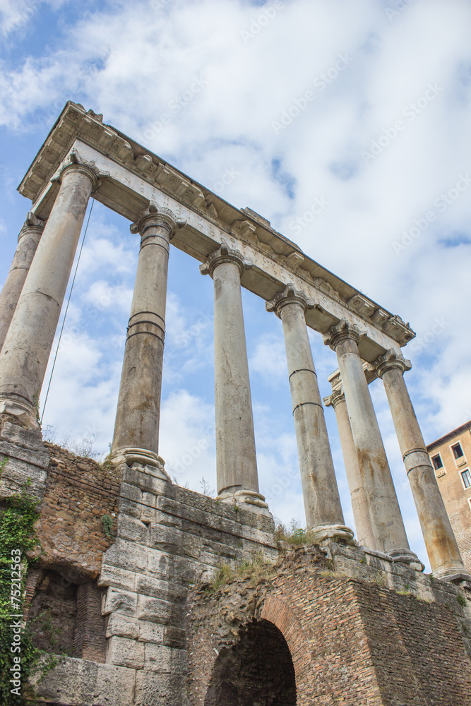 Fototapeta premium Tempio di Saturno a Roma (Tempel des Saturn, Temple of Saturn)