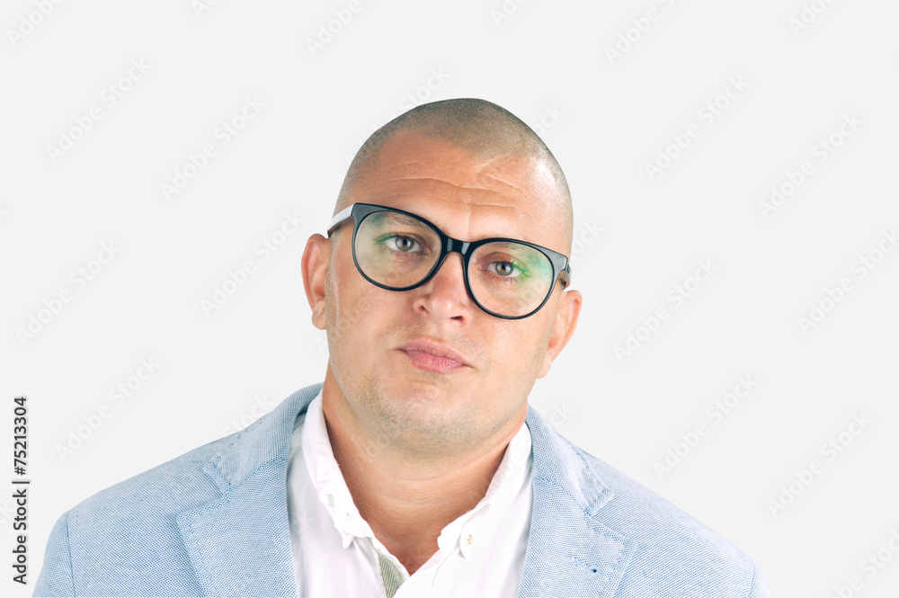 young businessman wearing eyeglasses isolated young businessman wearing eyeglasses isolated