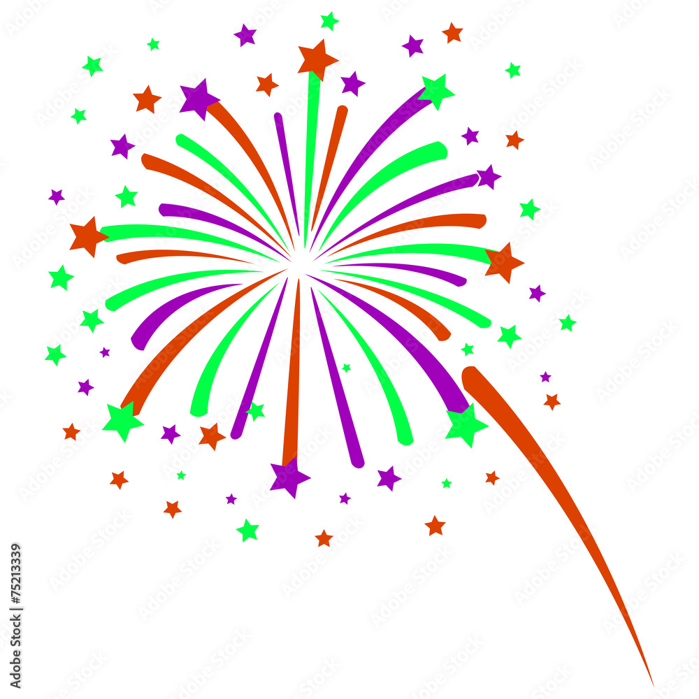 brightly colorful firework vector