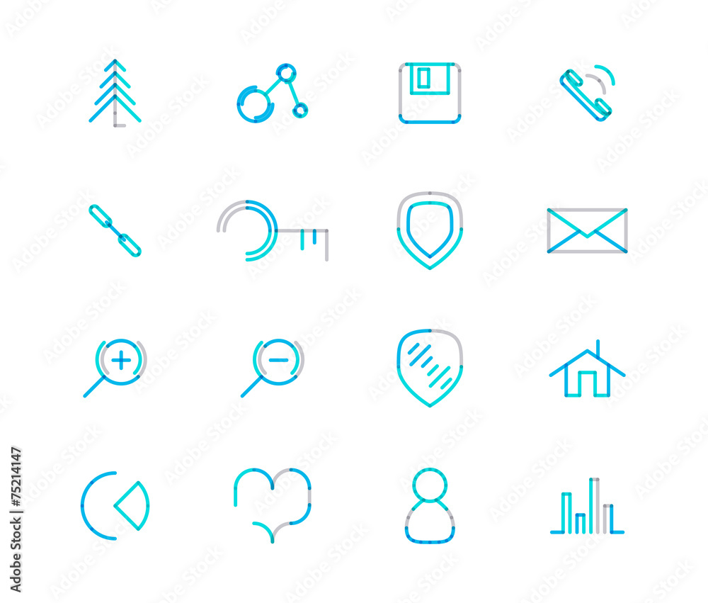Set of thin line web icons Set of thin line web icons