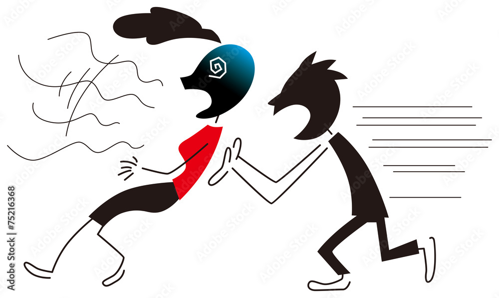 Obraz premium 目眩で倒れる女性