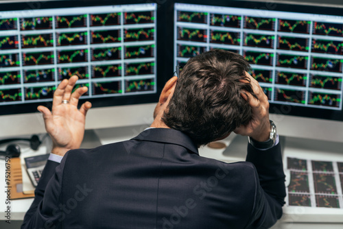 Frustrated stock trader Fototapet