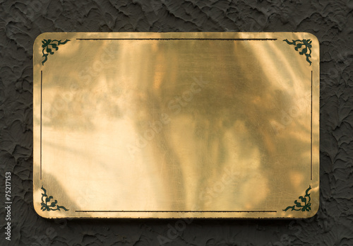 Shiny brass metal sign texture
