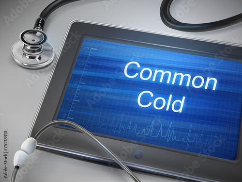 common cold words display on tablet