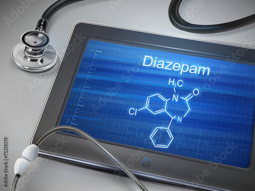diazepam word display on tablet