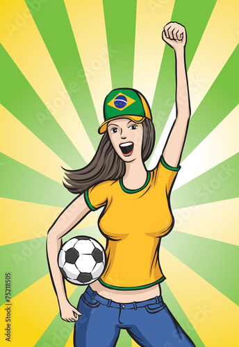 Soccer Brazil Fan Girl