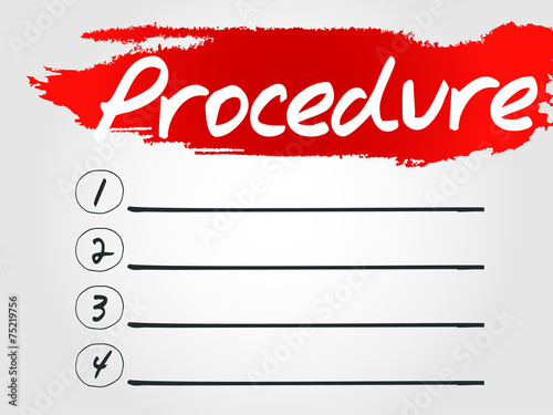 Procedure Blank List, vector concept background