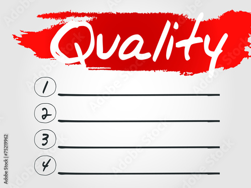 Quality Blank List, vector concept background