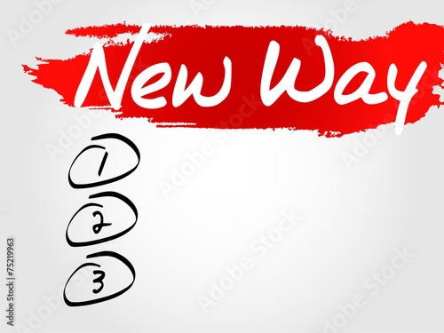 New Way Blank List, vector concept background