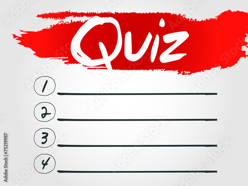 Quiz Blank List, vector concept background