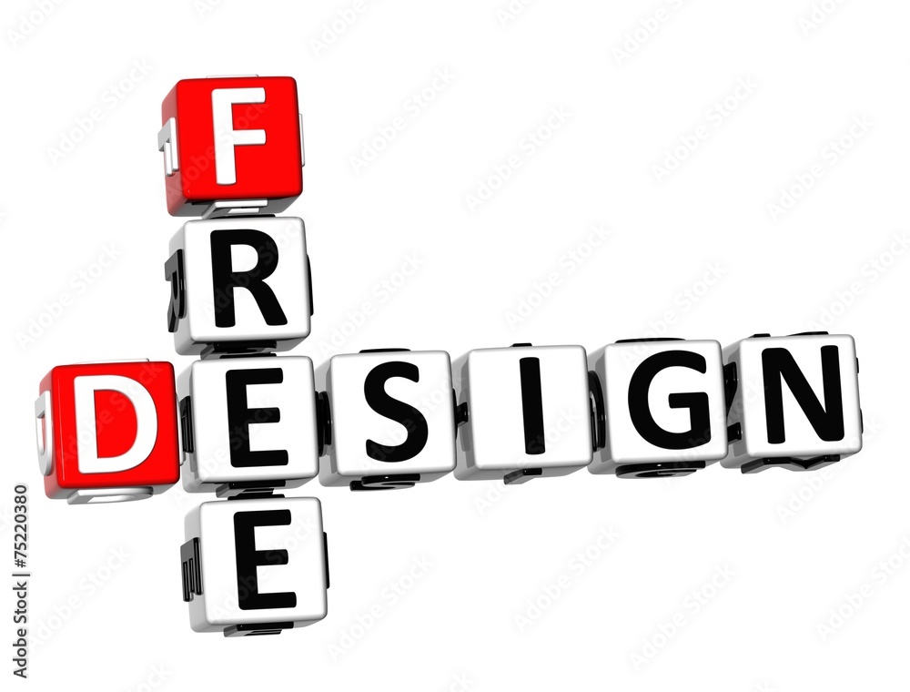 3D Crossword Free Design on white background 3D Crossword Free Design on white background