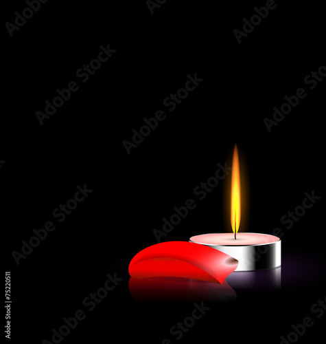 candle and red petal