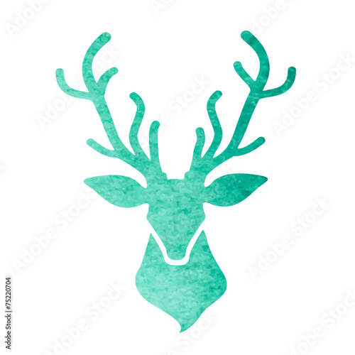 watercolor deer head