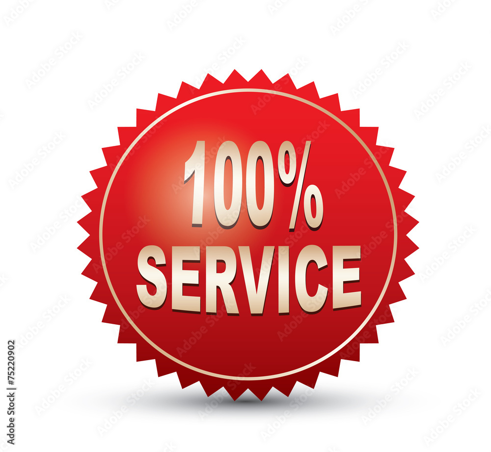 Label - 100% service Label - 100% service
