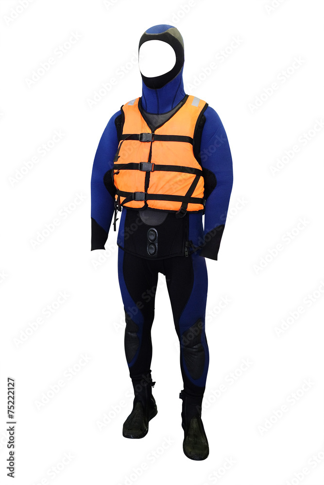 mannequins in a diving suit