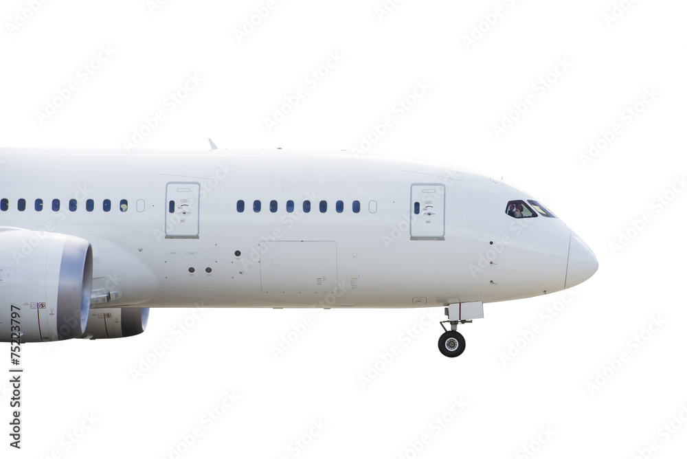 Side view of commercial airplane