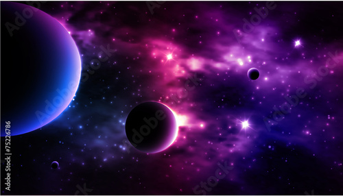 Photorealistic Galaxy background. Vector