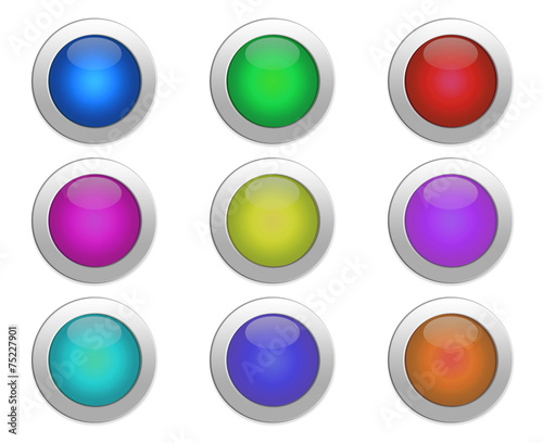 Free Download collection of color buttons on a white background - GFXLoad