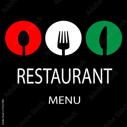 Simple Italian Restaurant Menu with Utensils