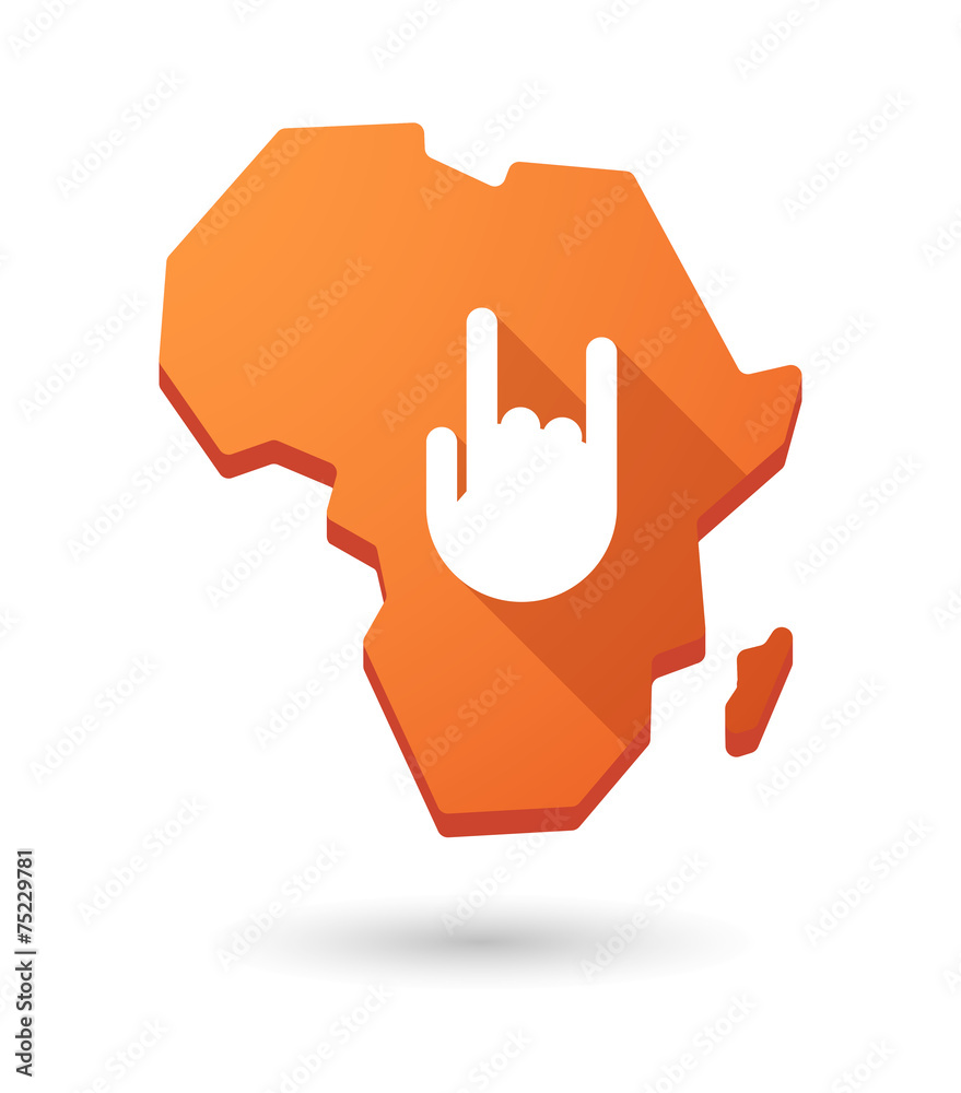 Fototapeta premium Africa continent map icon with a hand