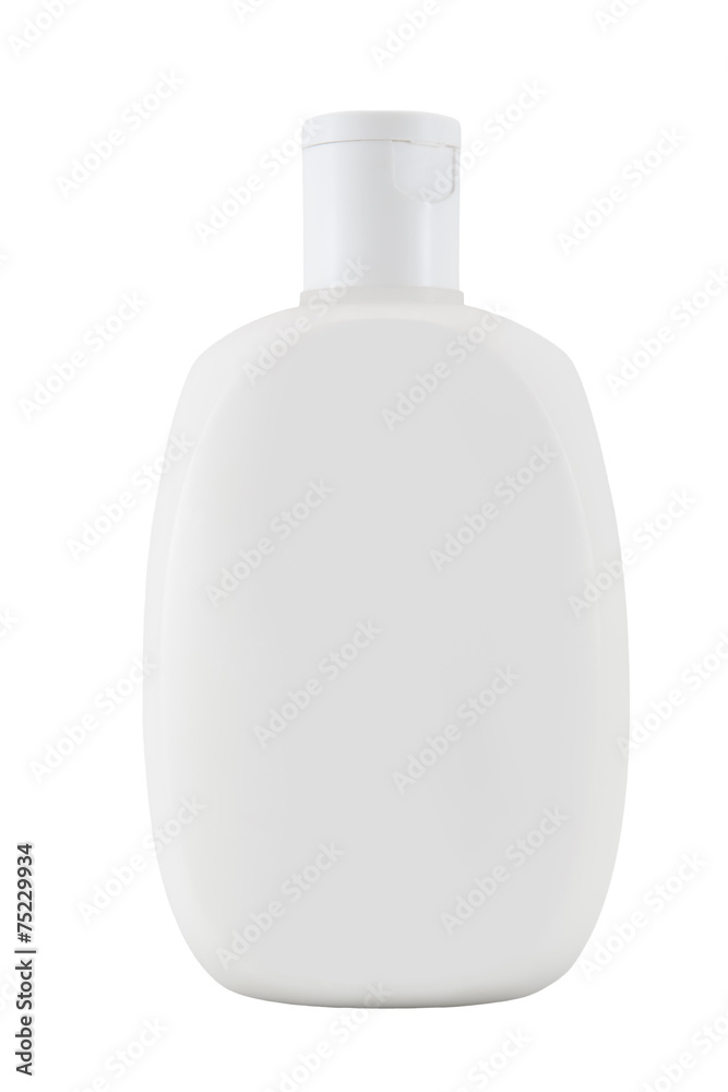 White bottles isolated on white background