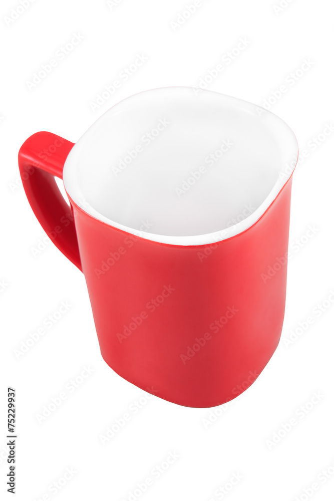 White in red cup isolated on white background White in red cup isolated on white background