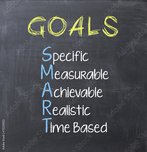 Smart goals on blackboard photo