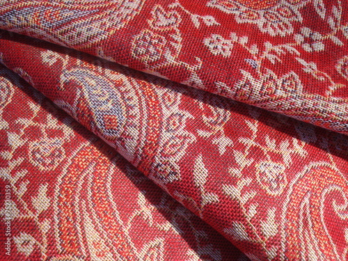 Folded Indian red with white shawl